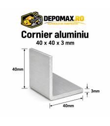 Cornier aluminiu 40 x 40 x 3 mm, 6 metri (EN AW-6060)